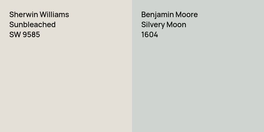 Sherwin Williams Sunbleached vs. Benjamin Moore Silvery Moon