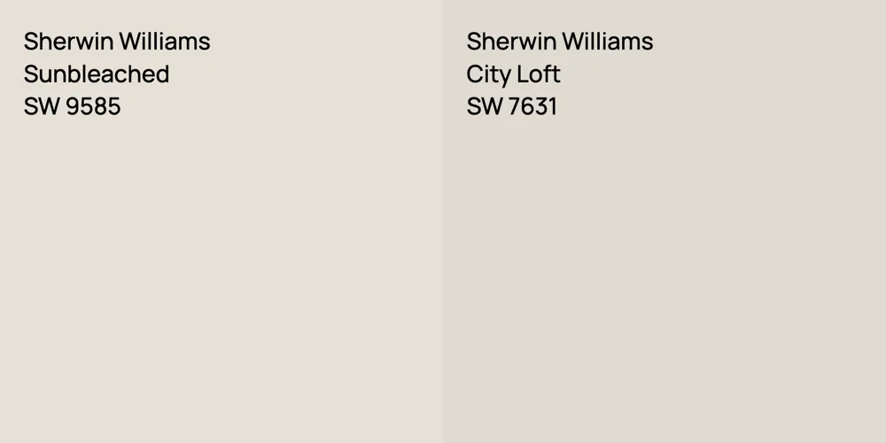 Sherwin Williams Sunbleached vs. Sherwin Williams City Loft