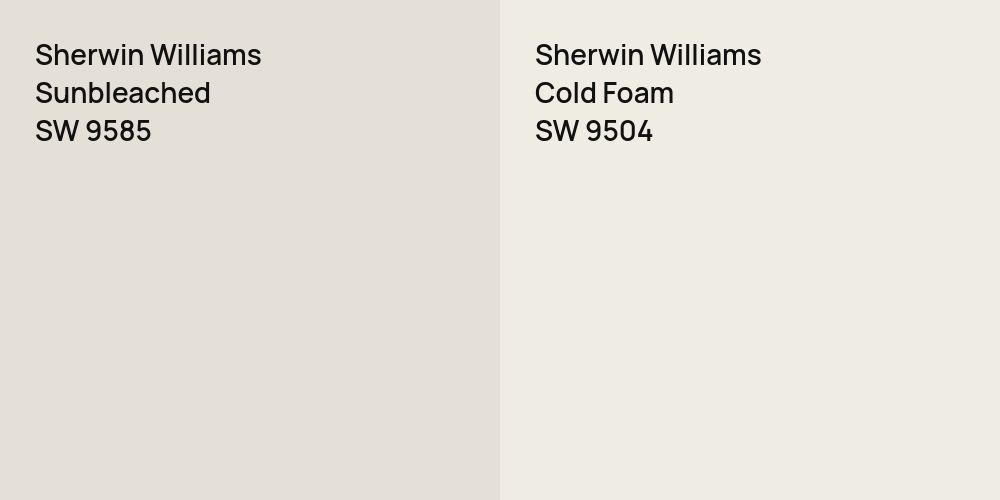 Sherwin Williams Sunbleached vs. Sherwin Williams Cold Foam