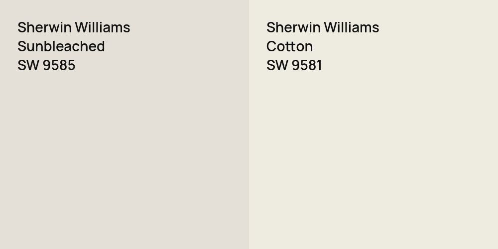 Sherwin Williams Sunbleached vs. Sherwin Williams Cotton