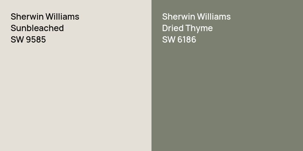 Sherwin Williams Sunbleached vs. Sherwin Williams Dried Thyme