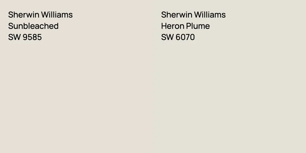 Sherwin Williams Sunbleached vs. Sherwin Williams Heron Plume