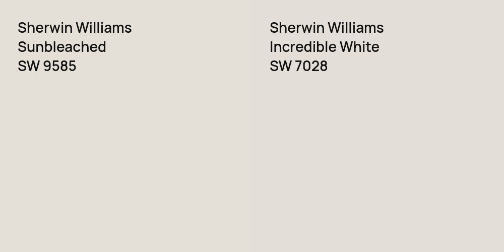 Sherwin Williams Sunbleached vs. Sherwin Williams Incredible White