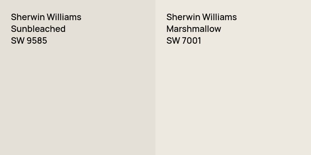 Sherwin Williams Sunbleached vs. Sherwin Williams Marshmallow