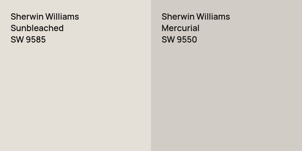 Sherwin Williams Sunbleached vs. Sherwin Williams Mercurial