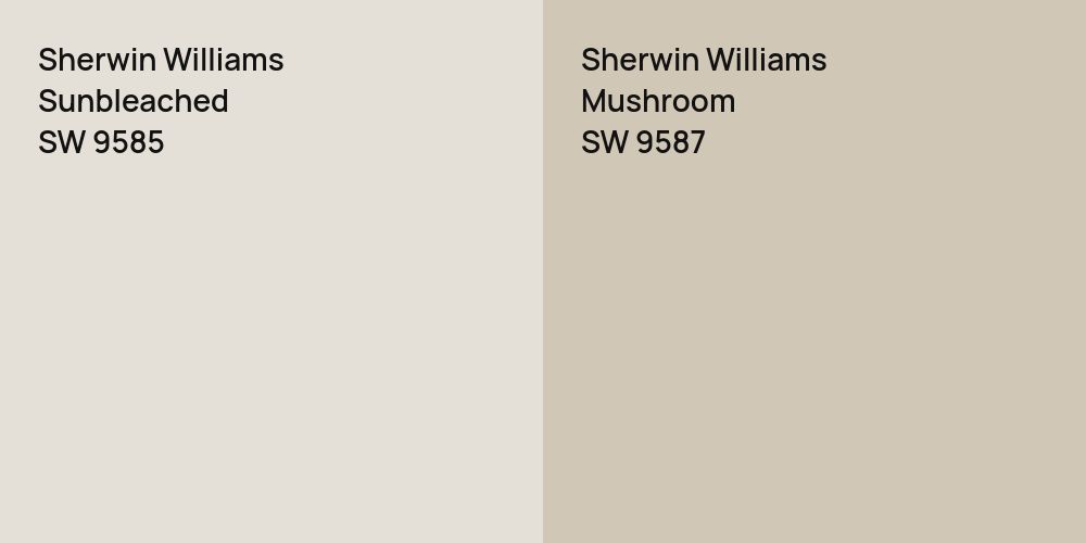 Sherwin Williams Sunbleached vs. Sherwin Williams Mushroom