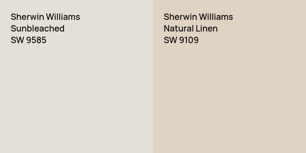 Sherwin Williams Sunbleached vs. Sherwin Williams Natural Linen