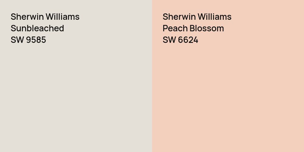 Sherwin Williams Sunbleached vs. Sherwin Williams Peach Blossom