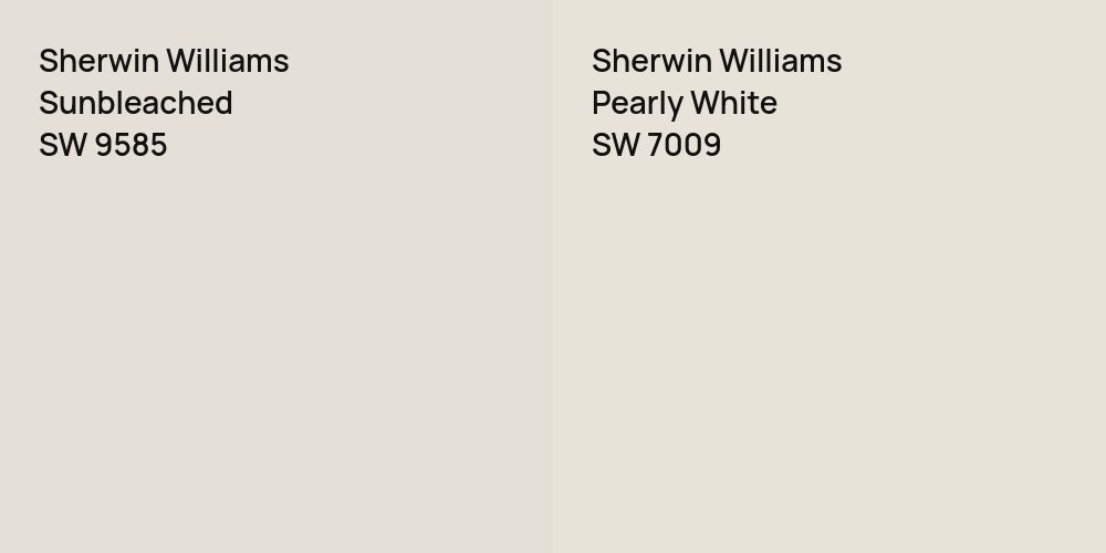 Sherwin Williams Sunbleached vs. Sherwin Williams Pearly White