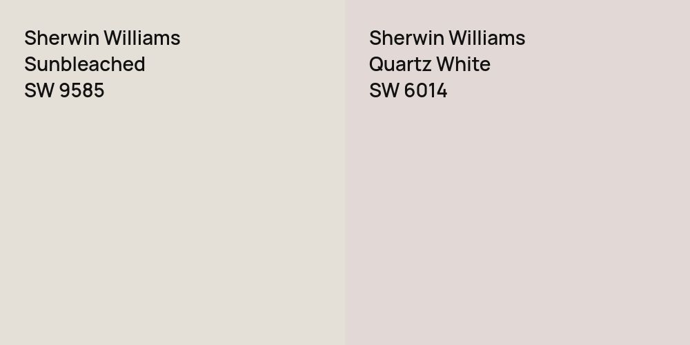 Sherwin Williams Sunbleached vs. Sherwin Williams Quartz White