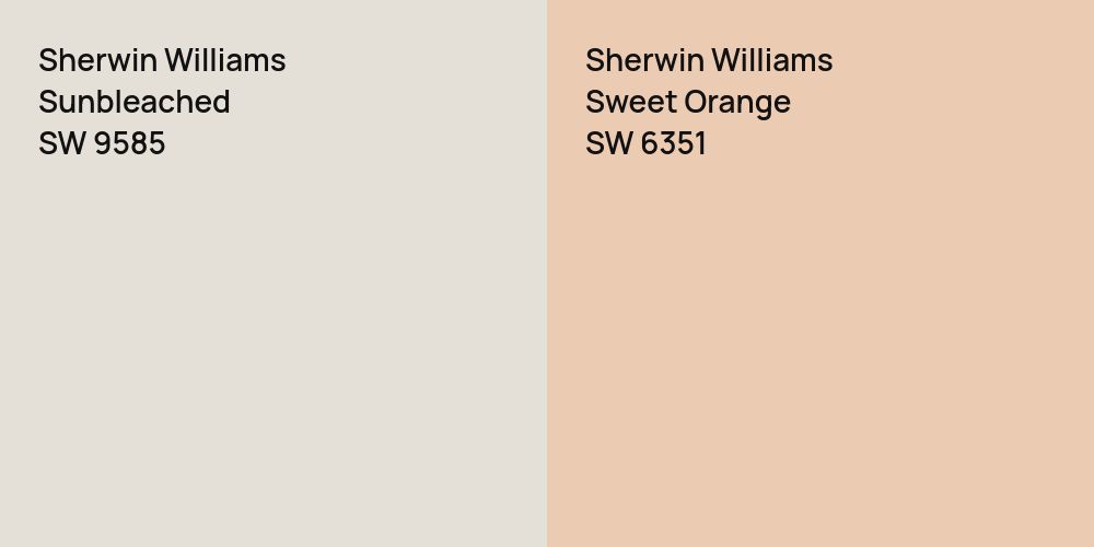 Sherwin Williams Sunbleached vs. Sherwin Williams Sweet Orange