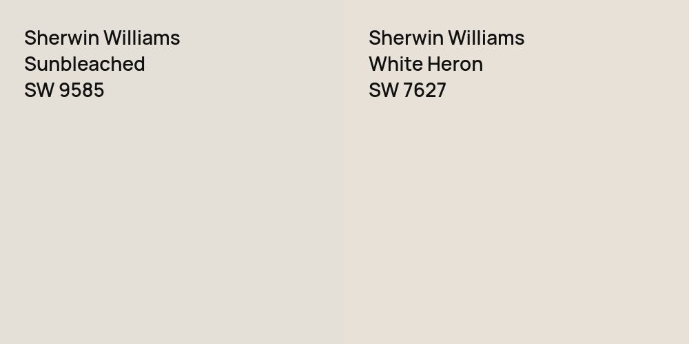 Sherwin Williams Sunbleached vs. Sherwin Williams White Heron