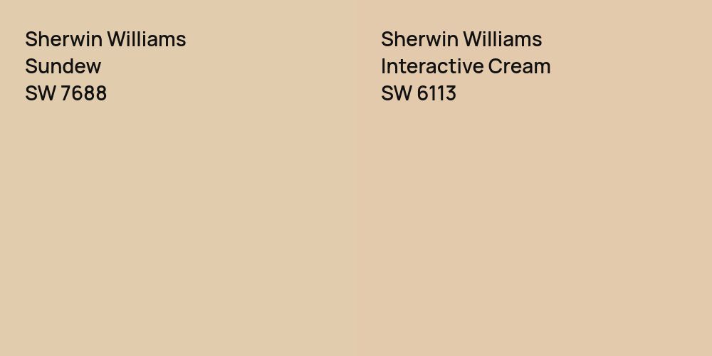 Sherwin Williams Sundew vs. Sherwin Williams Interactive Cream