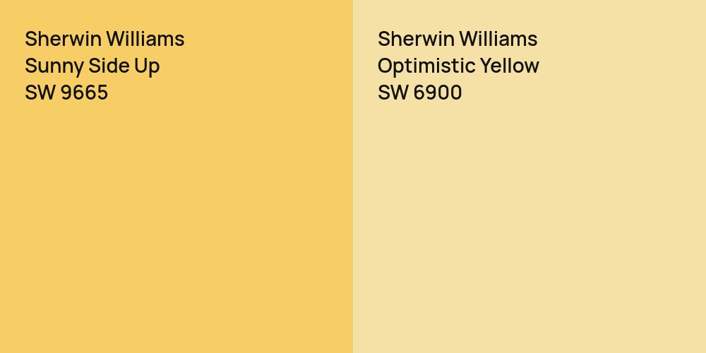 Sherwin Williams Sunny Side Up vs. Sherwin Williams Optimistic Yellow