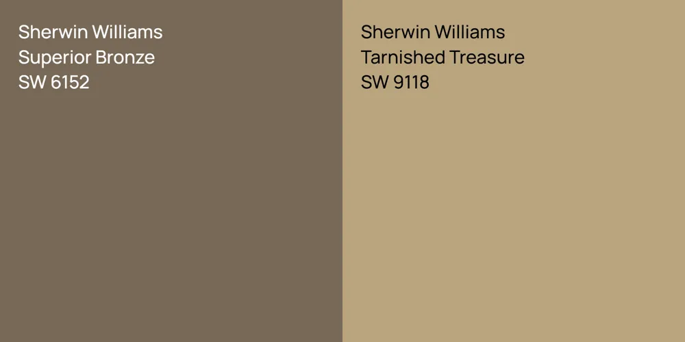 Sherwin Williams Superior Bronze vs. Sherwin Williams Tarnished Treasure