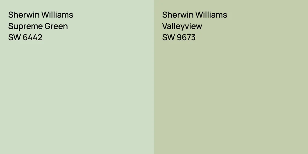 Sherwin Williams Supreme Green vs. Sherwin Williams Valleyview