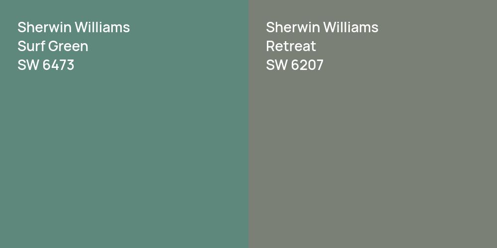 Sherwin Williams Surf Green vs. Sherwin Williams Retreat