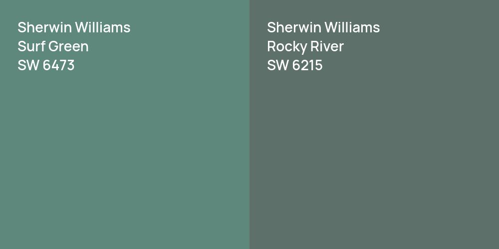 Sherwin Williams Surf Green vs. Sherwin Williams Rocky River