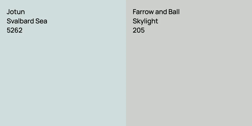 Jotun Svalbard Sea vs. Farrow and Ball Skylight