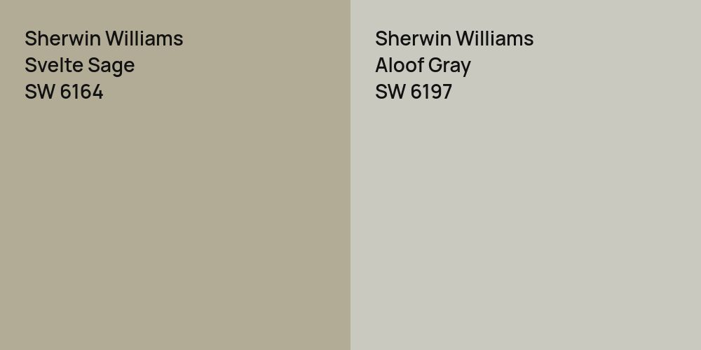 Sherwin Williams Svelte Sage vs. Sherwin Williams Aloof Gray