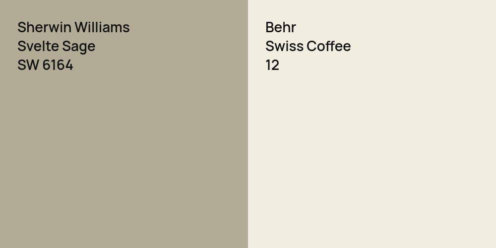 Sherwin Williams Svelte Sage vs. Behr Swiss Coffee