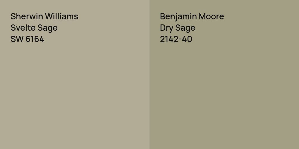 Sherwin Williams Svelte Sage vs. Benjamin Moore Dry Sage