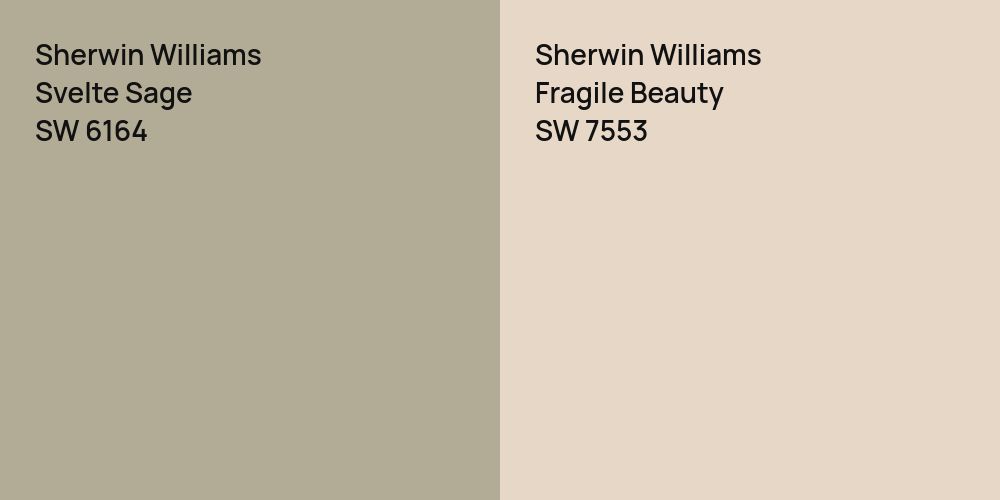 Sherwin Williams Svelte Sage vs. Sherwin Williams Fragile Beauty