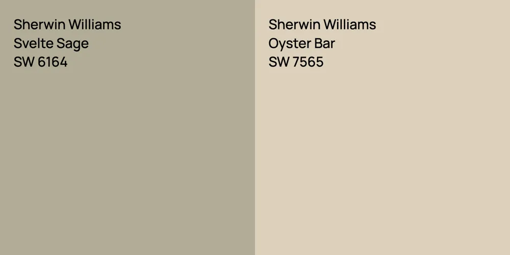 Sherwin Williams Svelte Sage vs. Sherwin Williams Oyster Bar