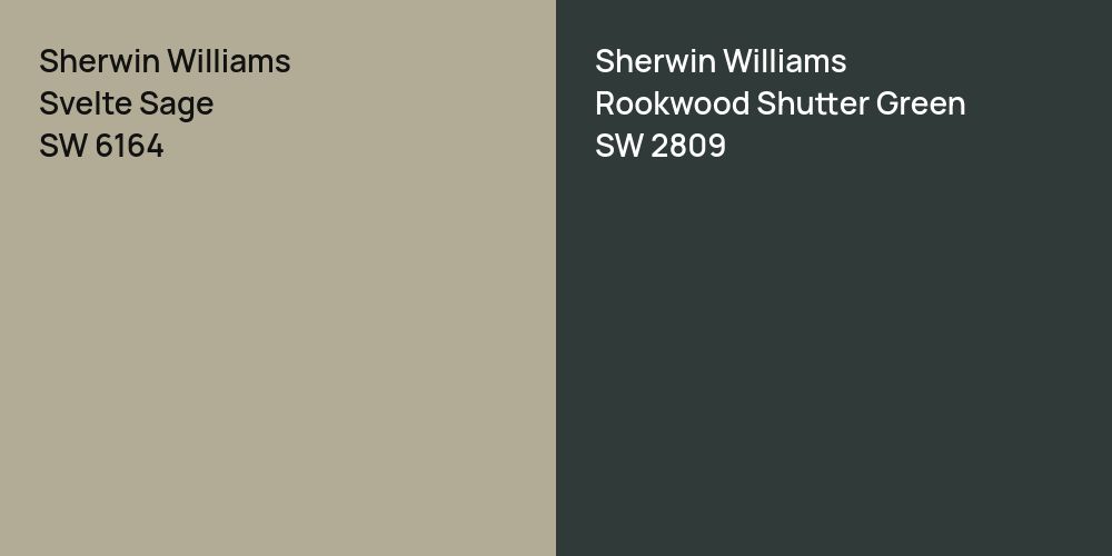 Sherwin Williams Svelte Sage vs. Sherwin Williams Rookwood Shutter Green