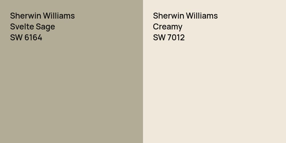 Sherwin Williams Svelte Sage vs. Sherwin Williams Creamy