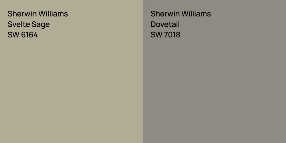 Sherwin Williams Svelte Sage vs. Sherwin Williams Dovetail