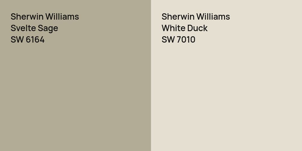 Sherwin Williams Svelte Sage vs. Sherwin Williams White Duck