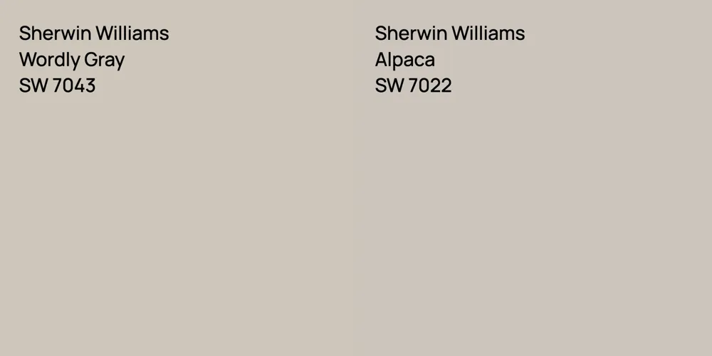 Sherwin Williams Wordly Gray vs. Sherwin Williams Alpaca