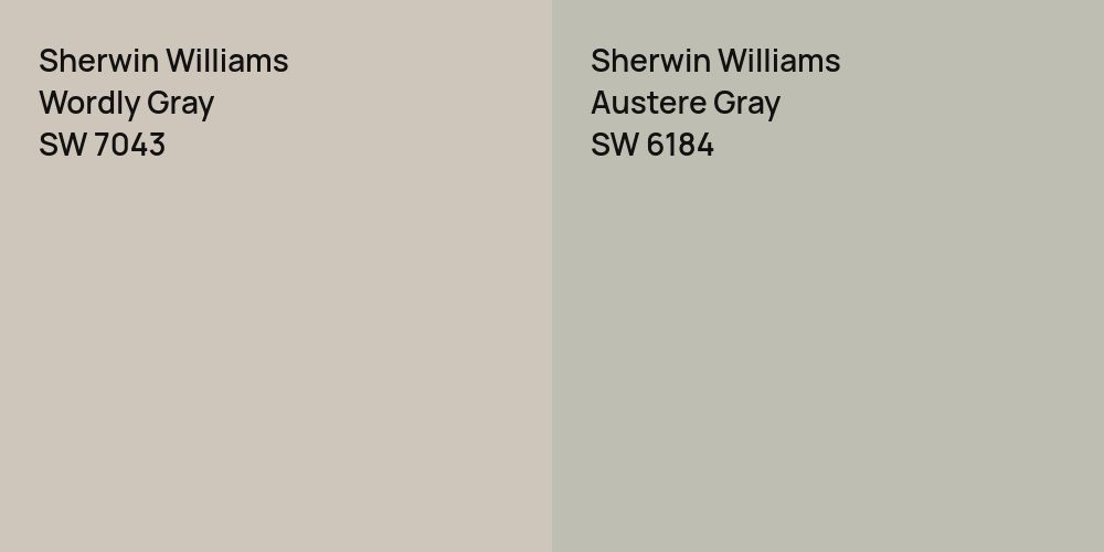 Sherwin Williams Wordly Gray vs. Sherwin Williams Austere Gray