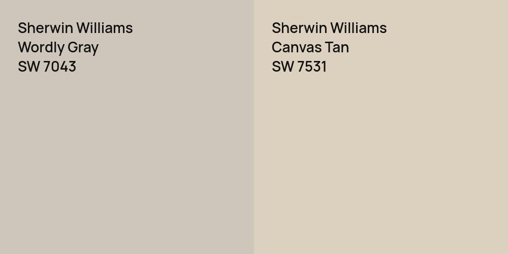 Sherwin Williams Wordly Gray vs. Sherwin Williams Canvas Tan