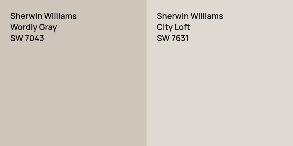 Sherwin Williams Wordly Gray vs. Sherwin Williams City Loft