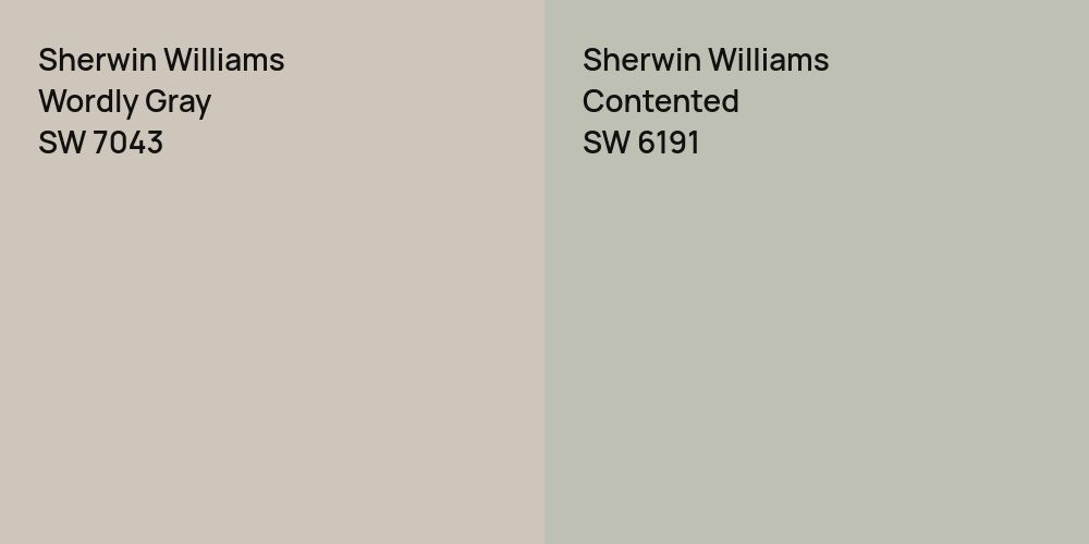 Sherwin Williams Wordly Gray vs. Sherwin Williams Contented