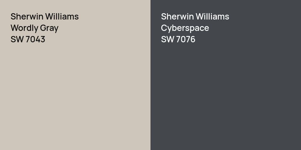 Sherwin Williams Wordly Gray vs. Sherwin Williams Cyberspace