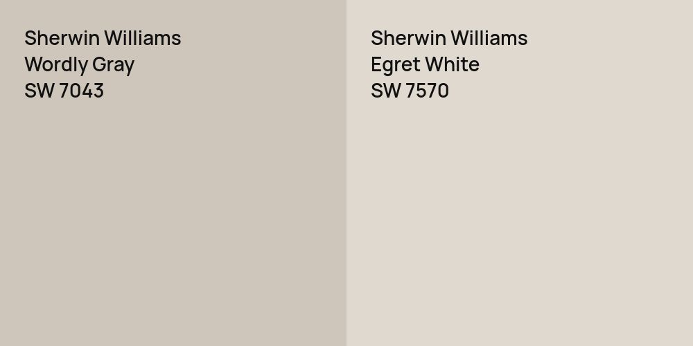 Sherwin Williams Wordly Gray vs. Sherwin Williams Egret White