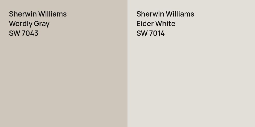 Sherwin Williams Wordly Gray vs. Sherwin Williams Eider White