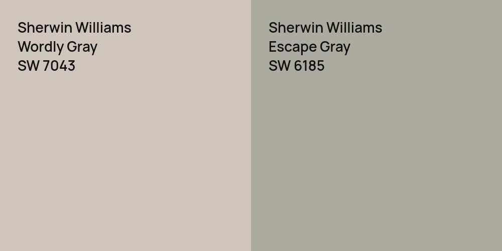 Sherwin Williams Wordly Gray vs. Sherwin Williams Escape Gray