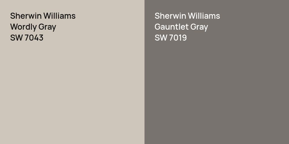 Sherwin Williams Wordly Gray vs. Sherwin Williams Gauntlet Gray