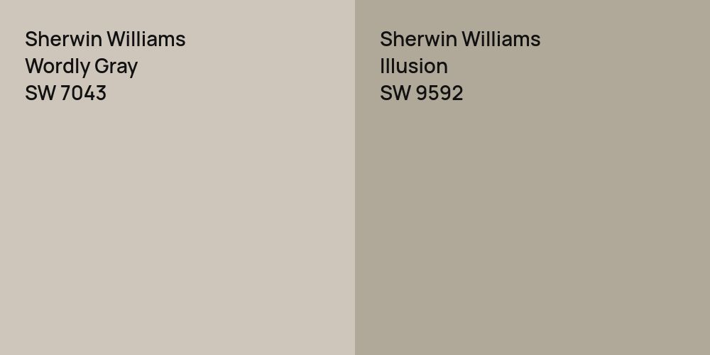 Sherwin Williams Wordly Gray vs. Sherwin Williams Illusion