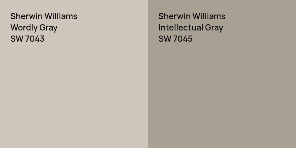 Sherwin Williams Wordly Gray vs. Sherwin Williams Intellectual Gray