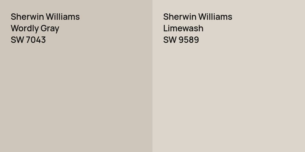 Sherwin Williams Wordly Gray vs. Sherwin Williams Limewash