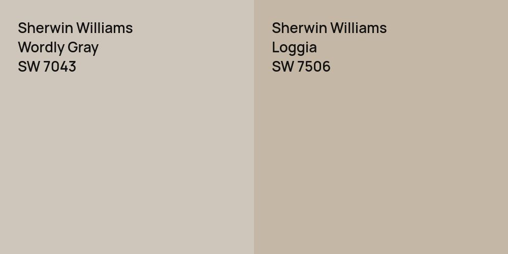 Sherwin Williams Wordly Gray vs. Sherwin Williams Loggia