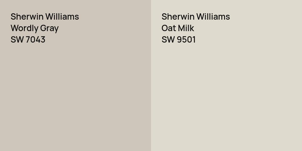 Sherwin Williams Wordly Gray vs. Sherwin Williams Oat Milk