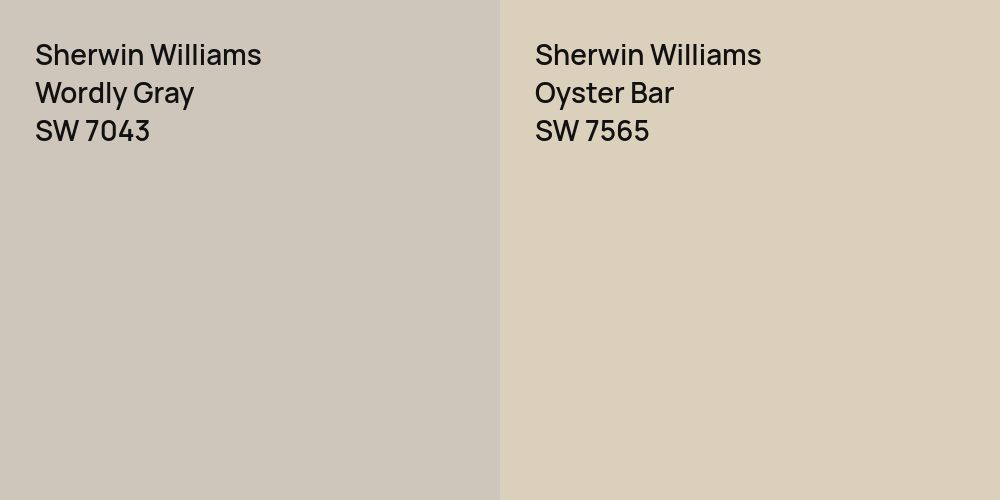 Sherwin Williams Wordly Gray vs. Sherwin Williams Oyster Bar