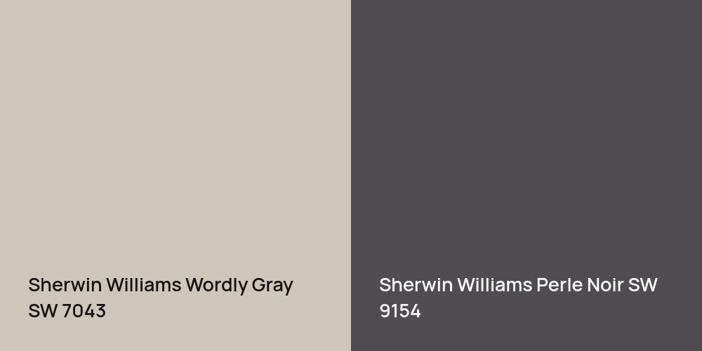 Sherwin Williams Wordly Gray vs. Sherwin Williams Perle Noir