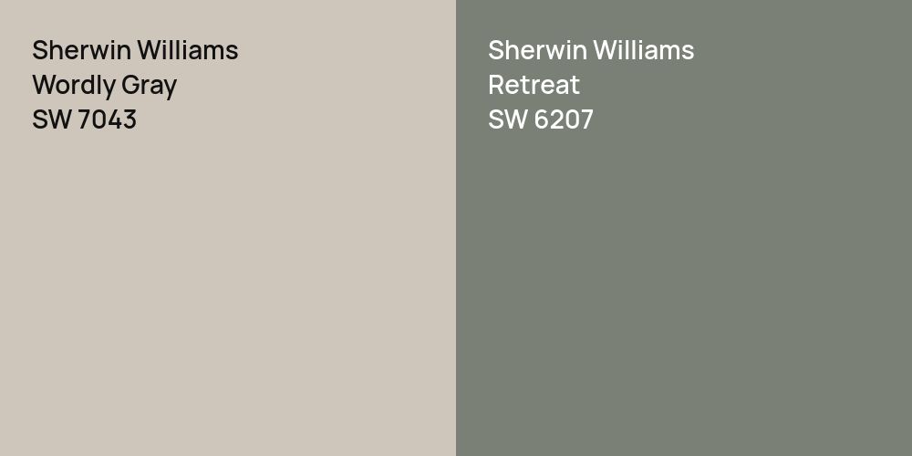 Sherwin Williams Wordly Gray vs. Sherwin Williams Retreat